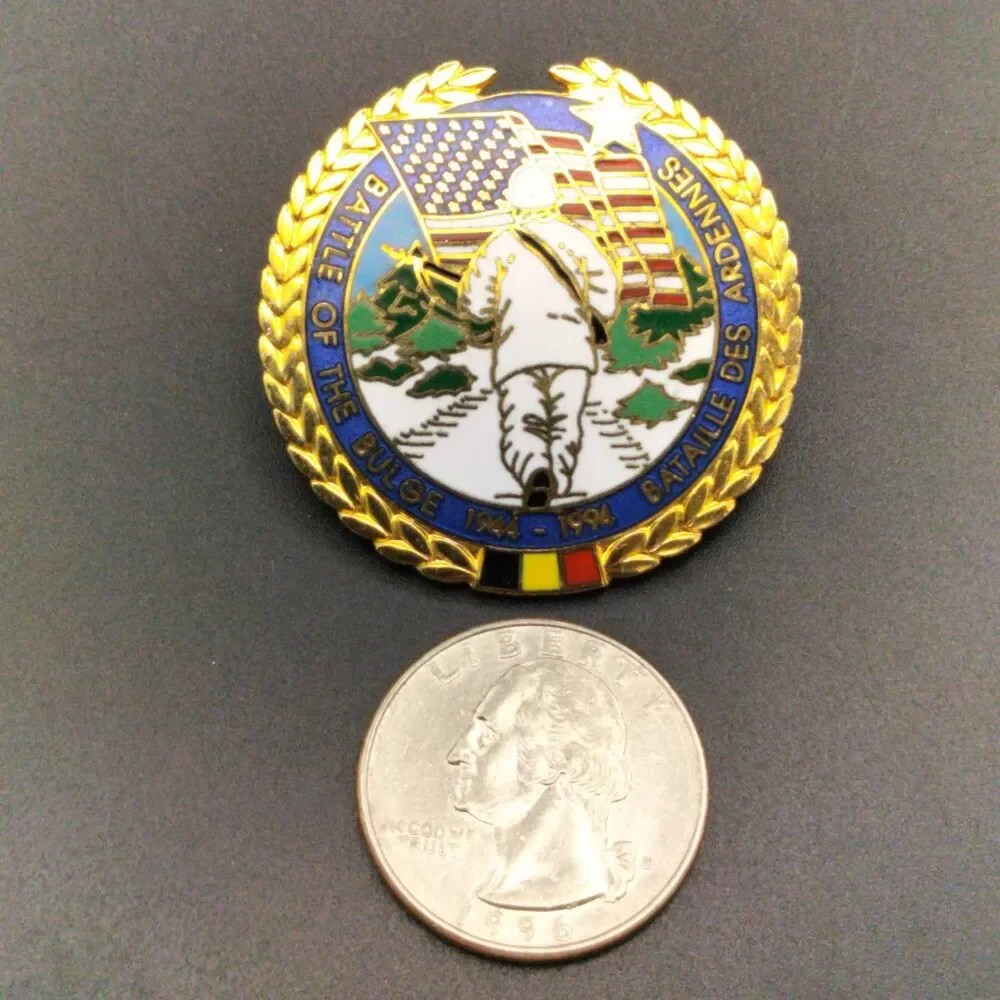 WWII Battle of the Bulge 50th Anniversary Commemorative Pin Badge 1944-1994